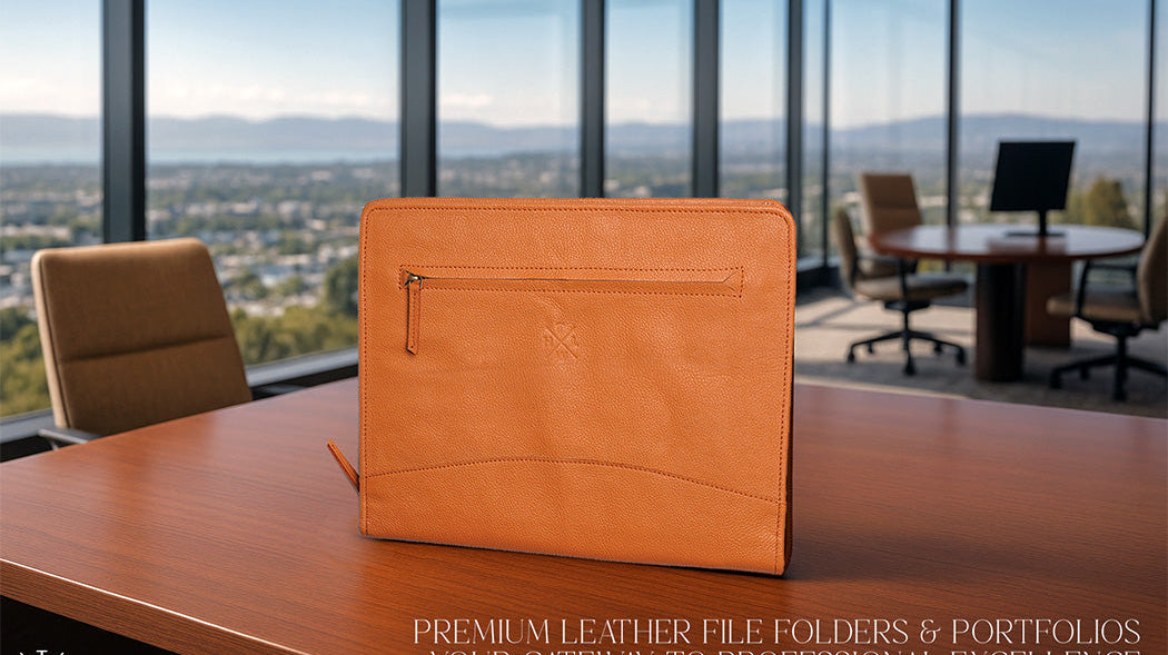 Leather folder for documents