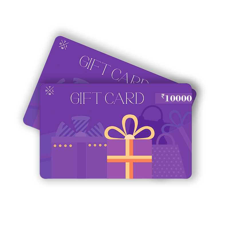 Two purple gift cards with a yellow bow design on a white background