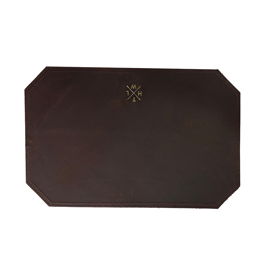 brown leather placemat
