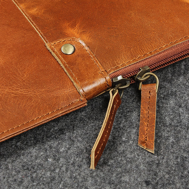 leather laptop envelope side