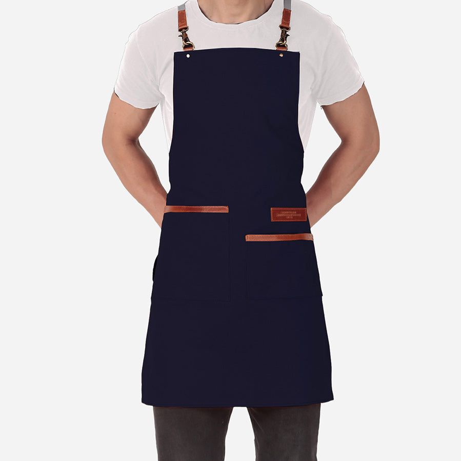 2 pocket blue apron