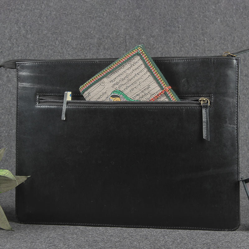 designer laptop pouch for men back zipper