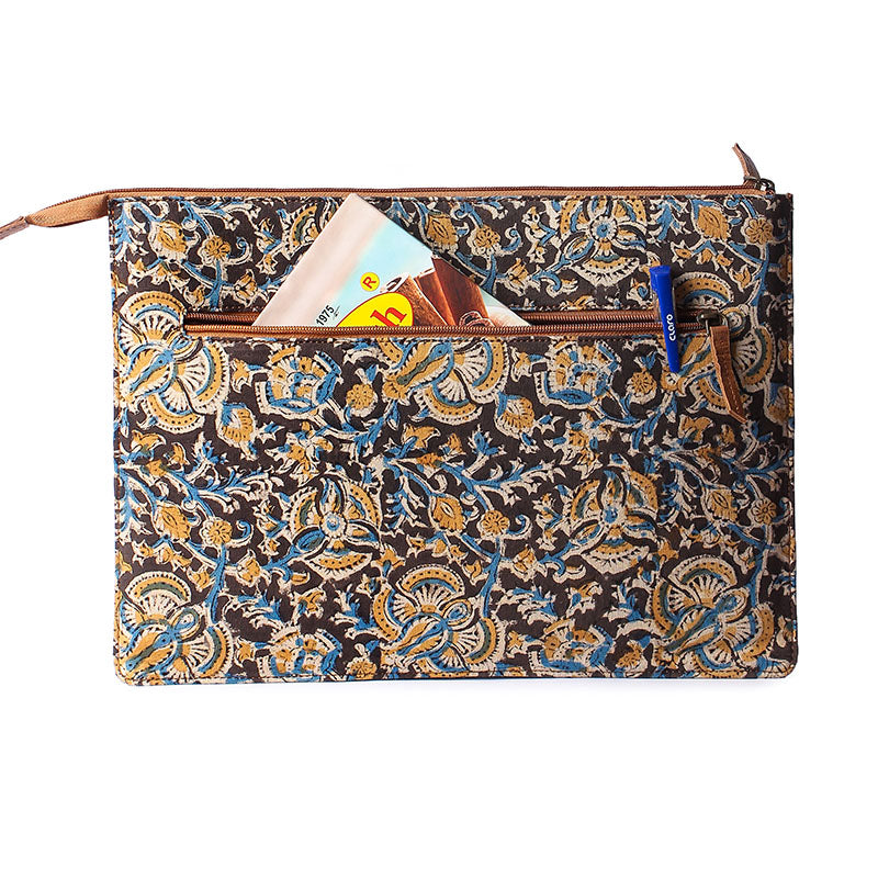 kalamkari back leather sleeve