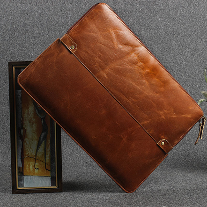 leather laptop envelope zipper