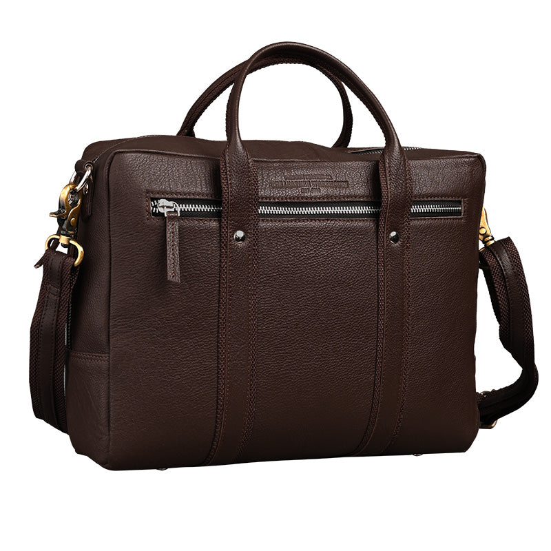 Brown leather shoulder bag