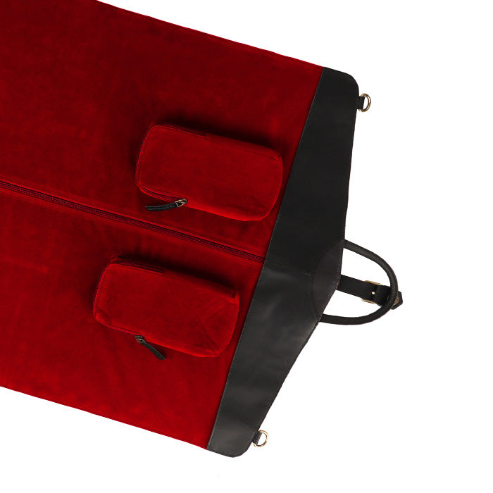leather travel suit bag pocket