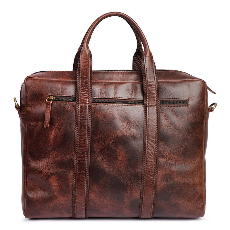 Leather vintage rust laptop bag