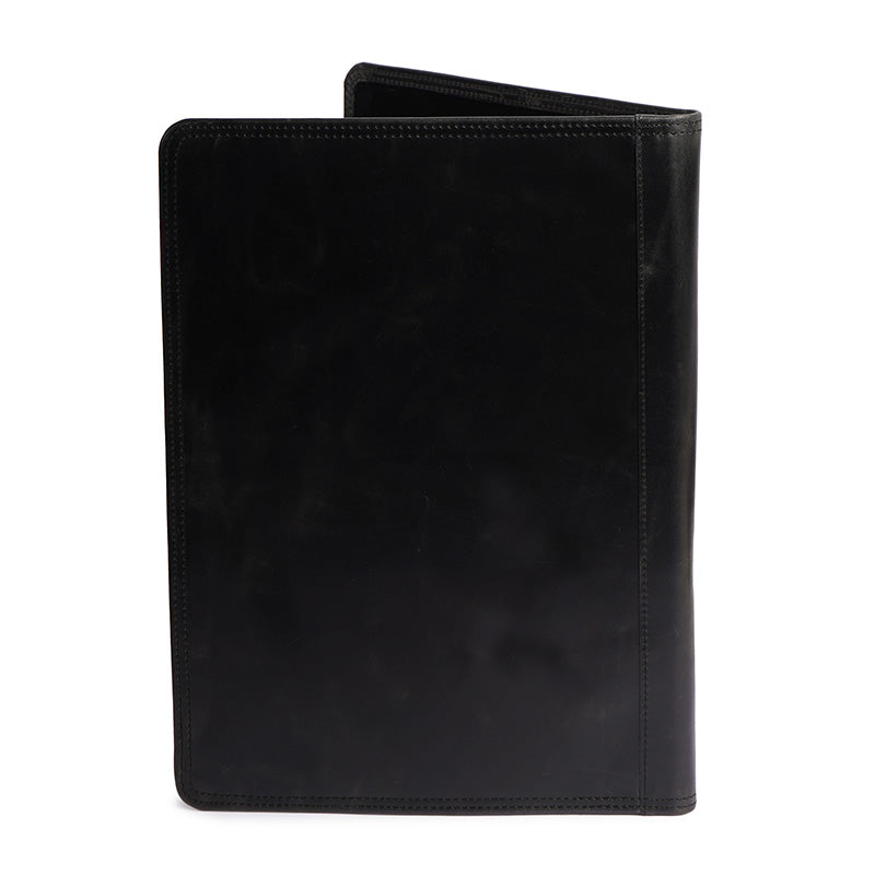 leather paper case black