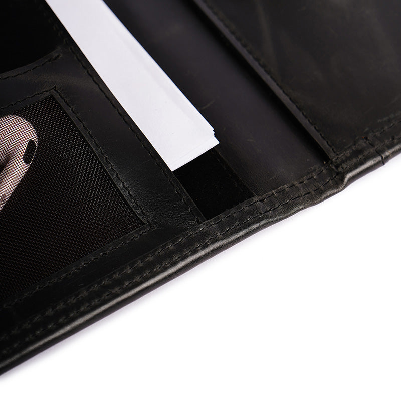 leather paper case black
