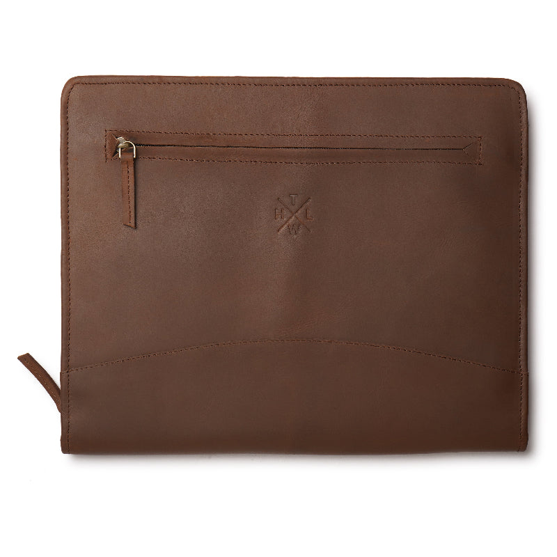 Leather file folder brown color