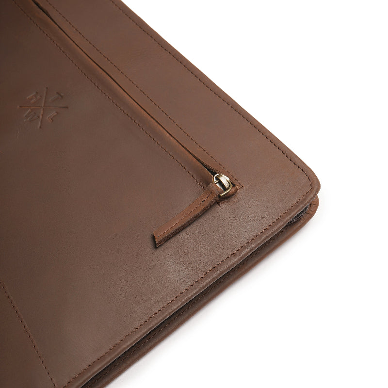 corner file folder leather