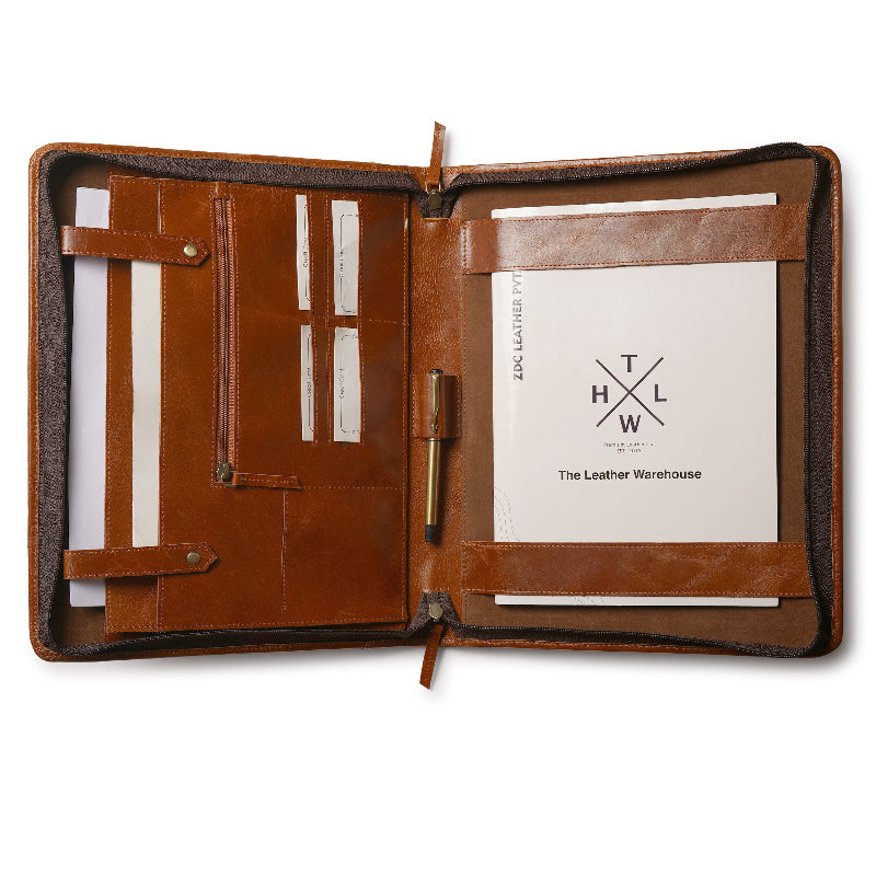 leather portfolio customize