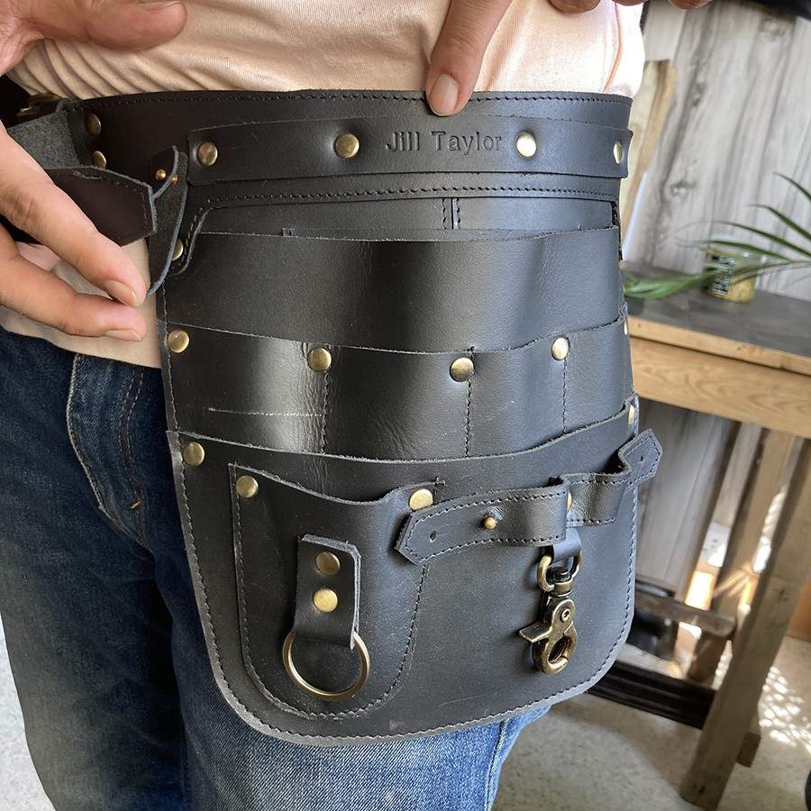 personalized leather florist gardening tool belt organizer