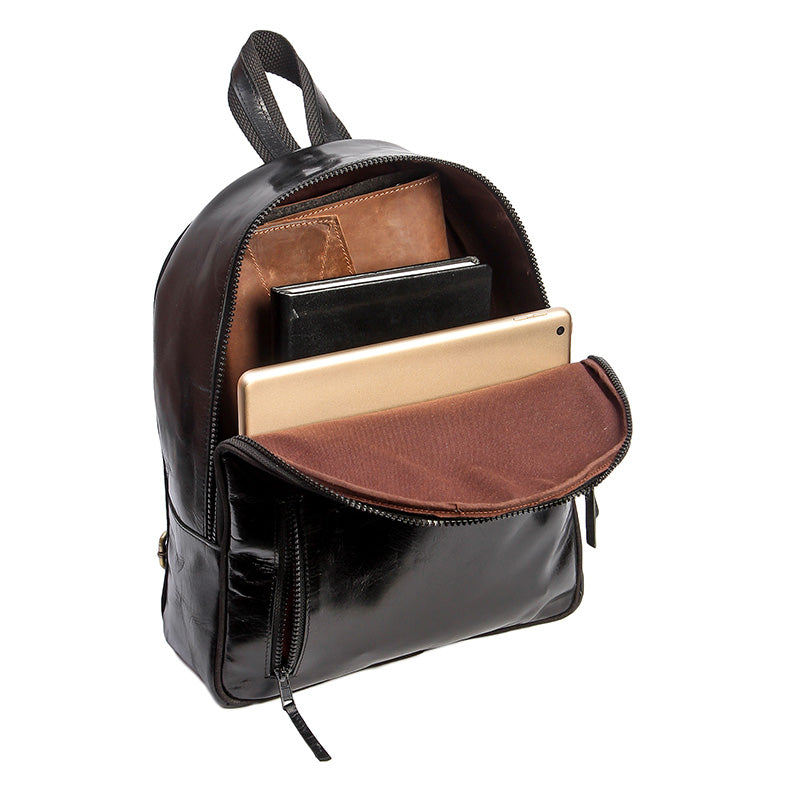 Leather backpack for laptop