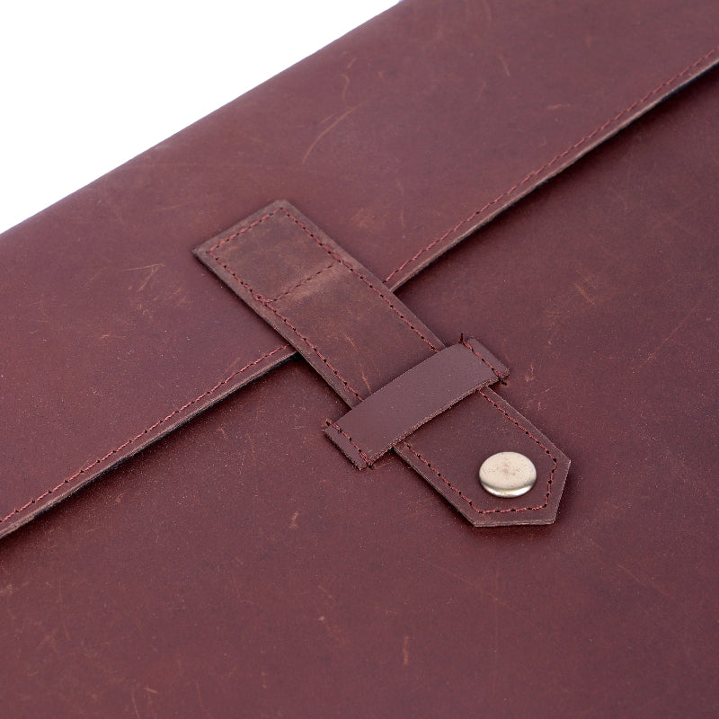 The leather laptop sleeve