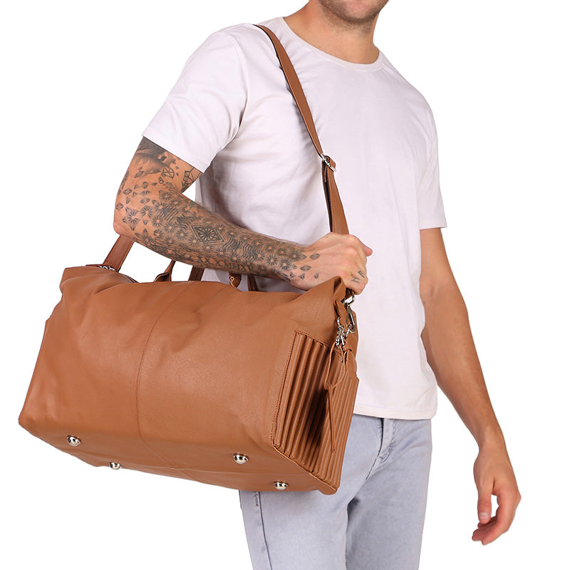 carry on leather duffle bag