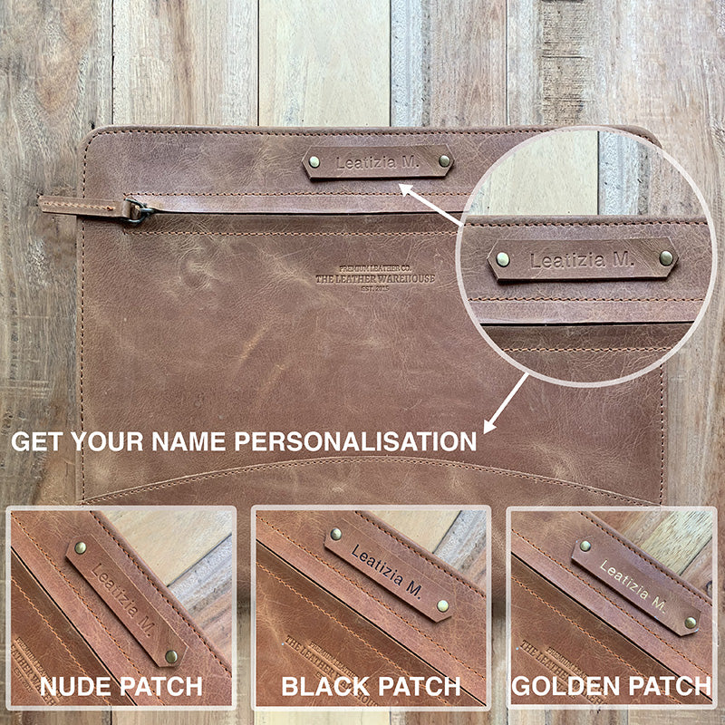 personalised leather portfolio for business