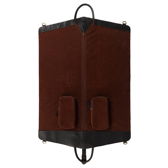 Leather travel garment bag