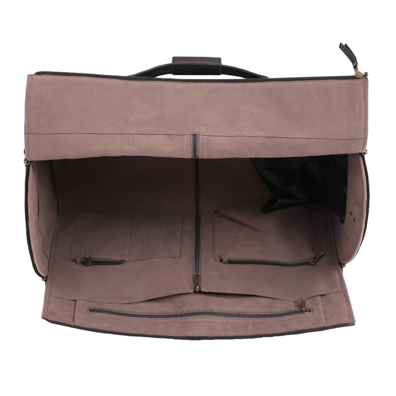 Brown bag with a handle on a white background