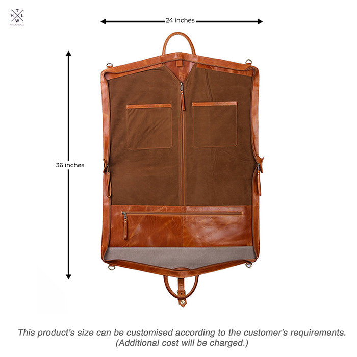 Canvas suit carrier inside