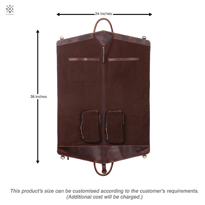 Canvas carry on garment bag inside