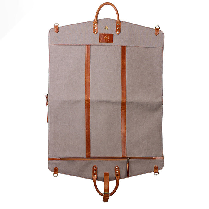 Canvas suit carrier outside