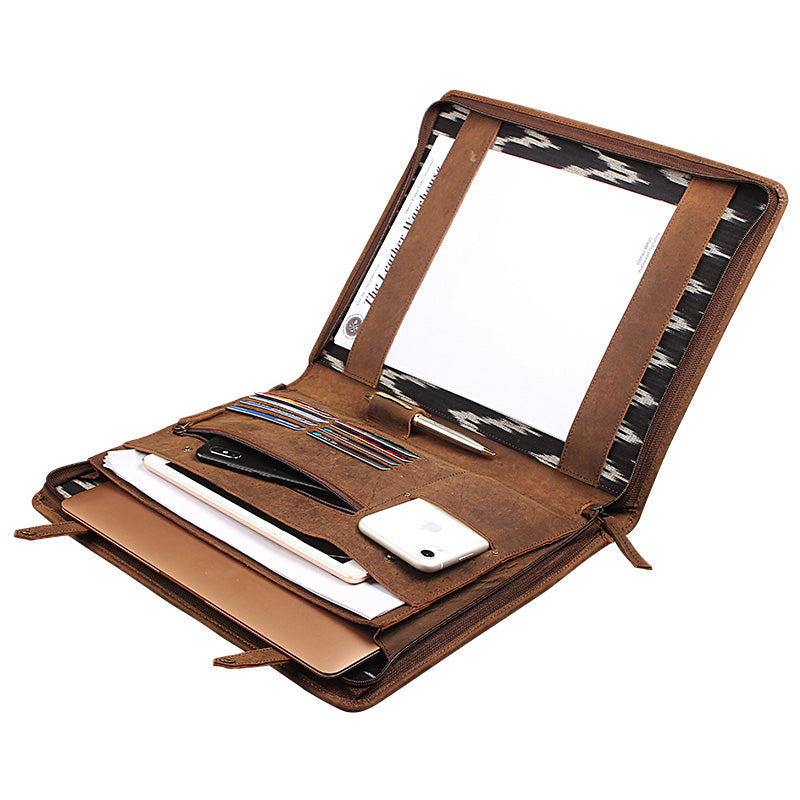 leather legal paper padfolio zipper