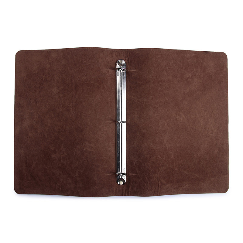 Handmade A4 leather menu folder with velvet lining