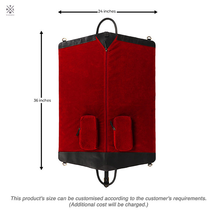 leather travel suit bag pocket