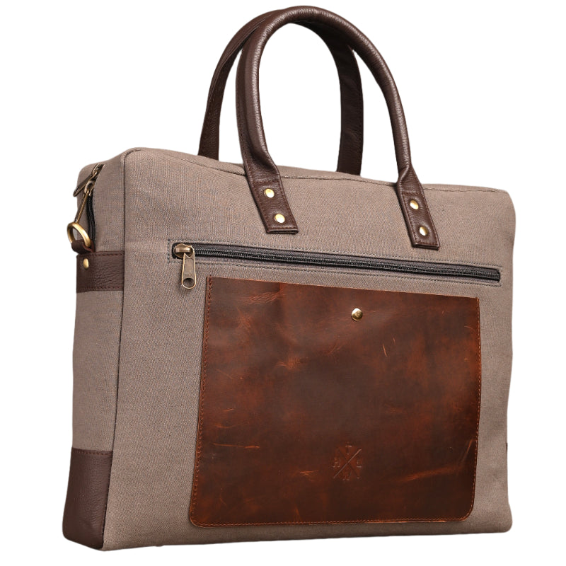 Urban Grey Canvas Laptop Bag