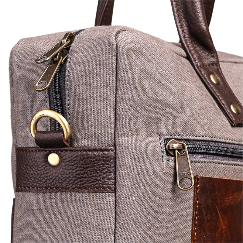 Urban Grey Canvas Laptop Bag