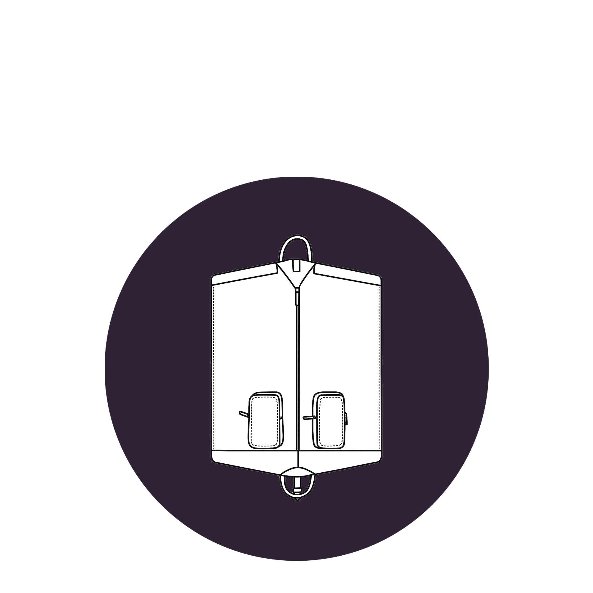 Outline of a suitcase on a white background