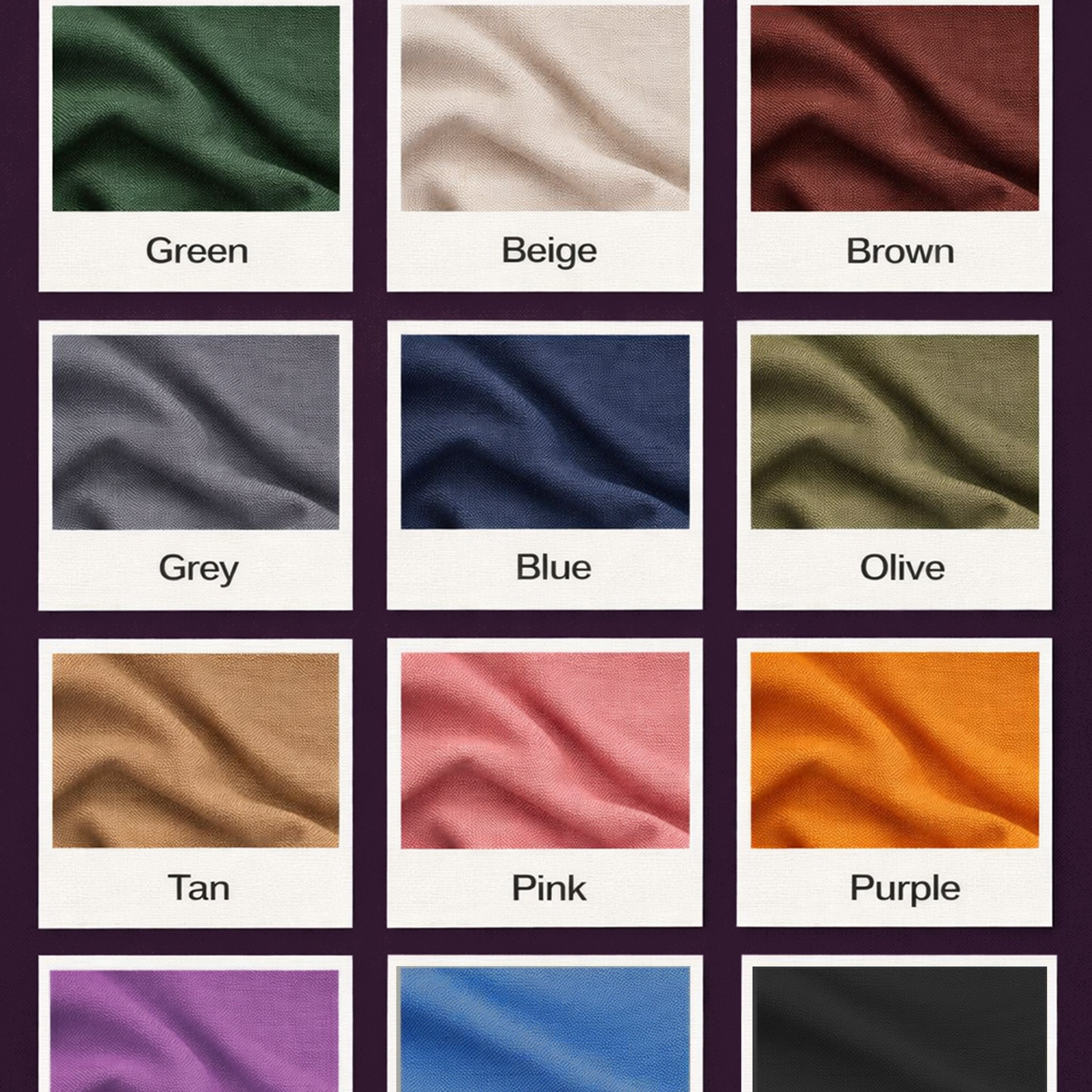 Canvas color swatches with labels on a dark purple background