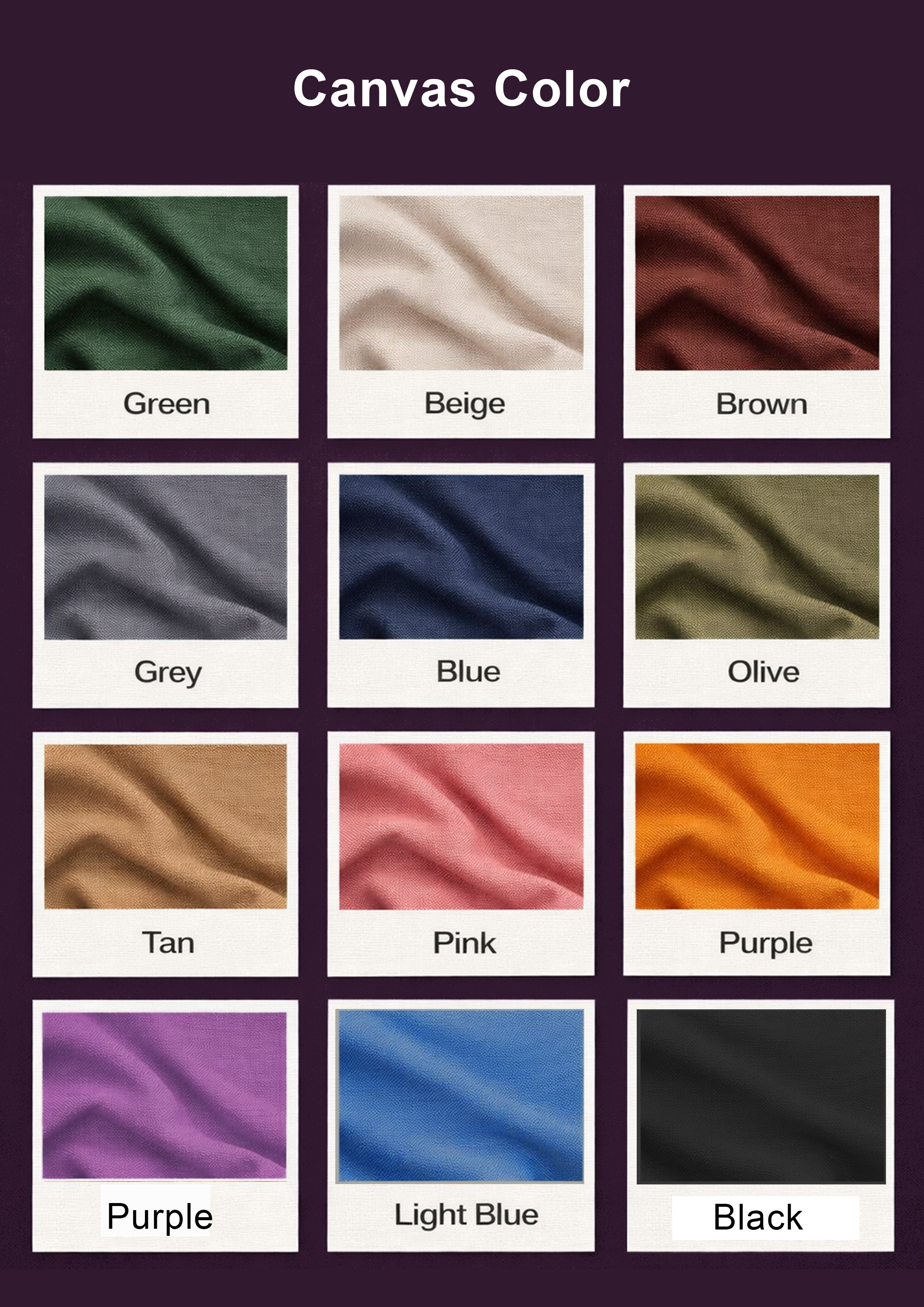 Canvas color swatches with labels on a dark purple background