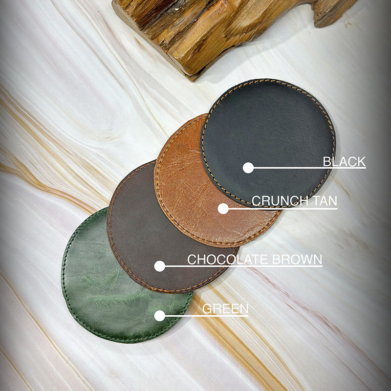 bulk leather coasters with custom branding
