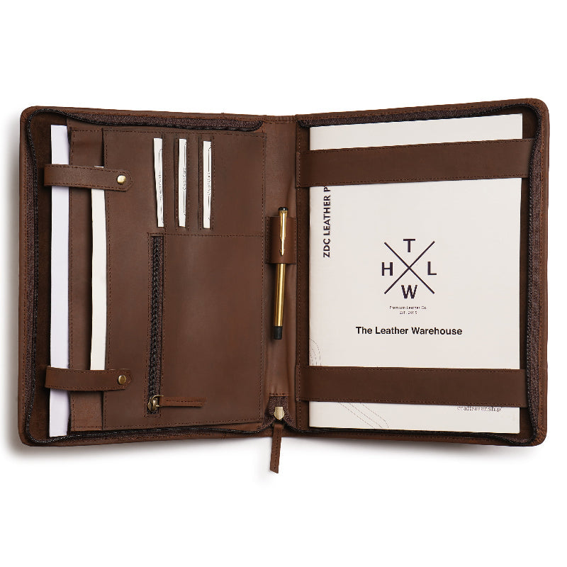 Leather portfolio personalized