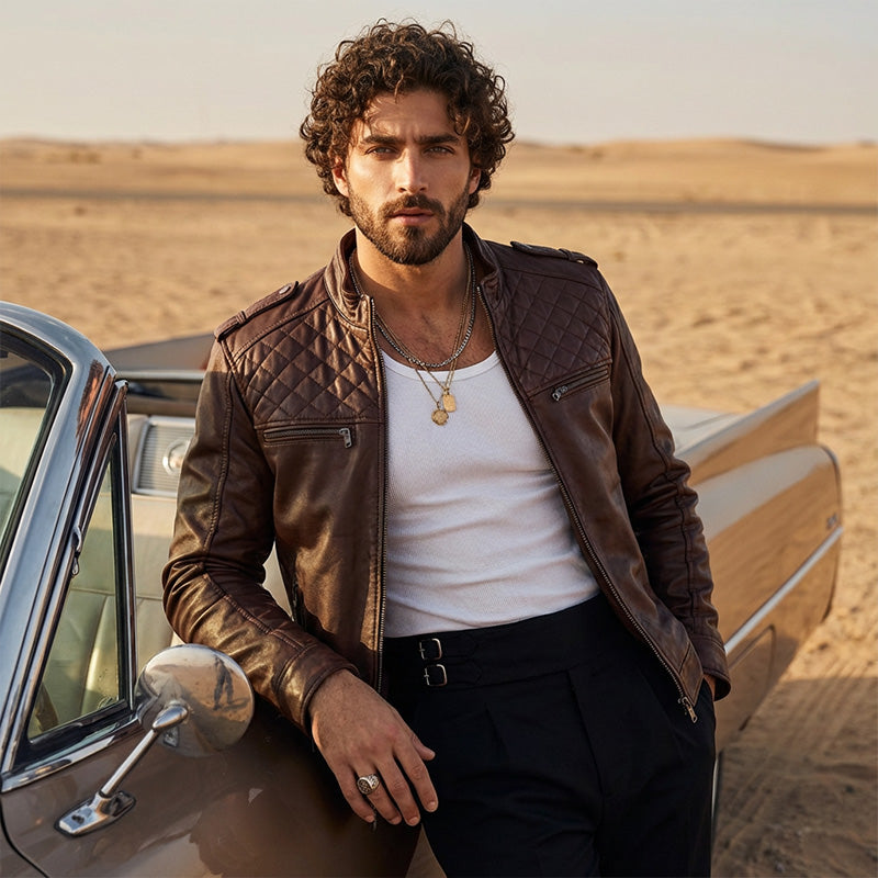 Genuine Leather Jacket Mens