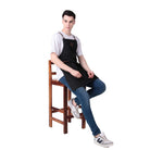 Adjustable men’s apron black, comfortable fit for long work hours