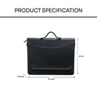 Black file folder with dimensions labeled on a white background