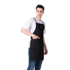 Matte black apron for men, clean professional look for kitchen and work