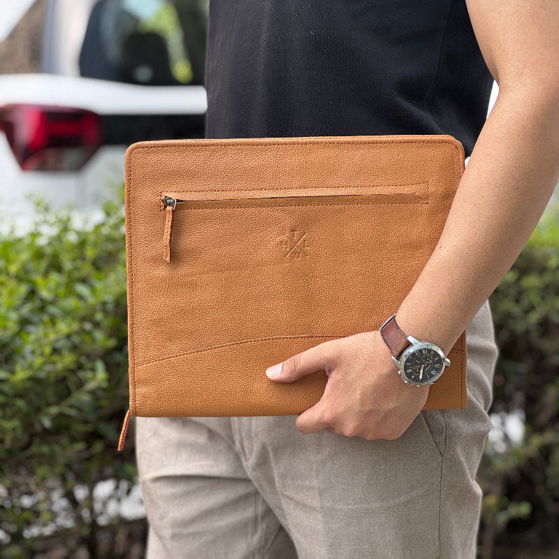 leather zip folder