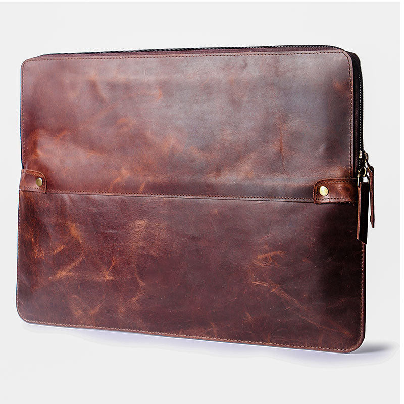 Personalised MacBook Pro Case – Leather Sleeve Rust