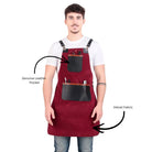 Classic black apron men, timeless design for chefs and artisans
