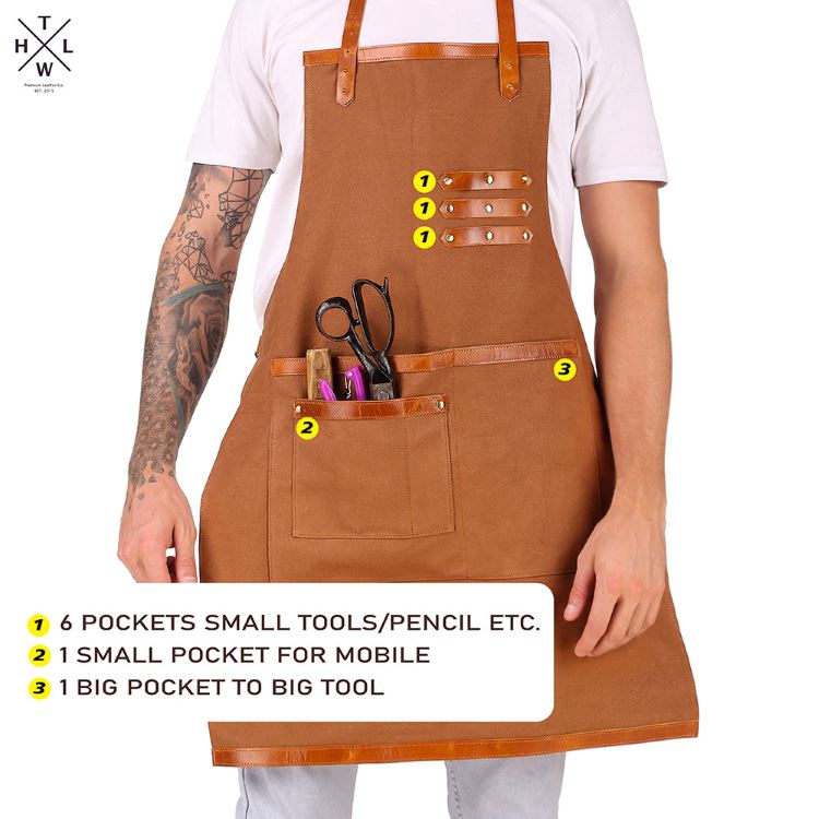 Canvas Apron 3 Pocket With 3 Straps