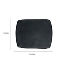Black leather toolkit with measurements on a white background
