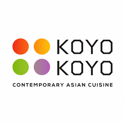Koyo Koyo logo with colorful dots on a white background