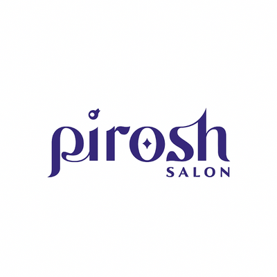 Pirosh Salon logo in purple on a white background