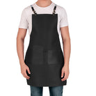 black leather apron for chef