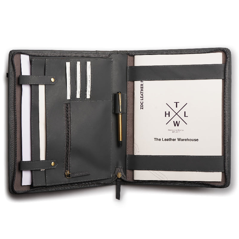 Black leather folder 