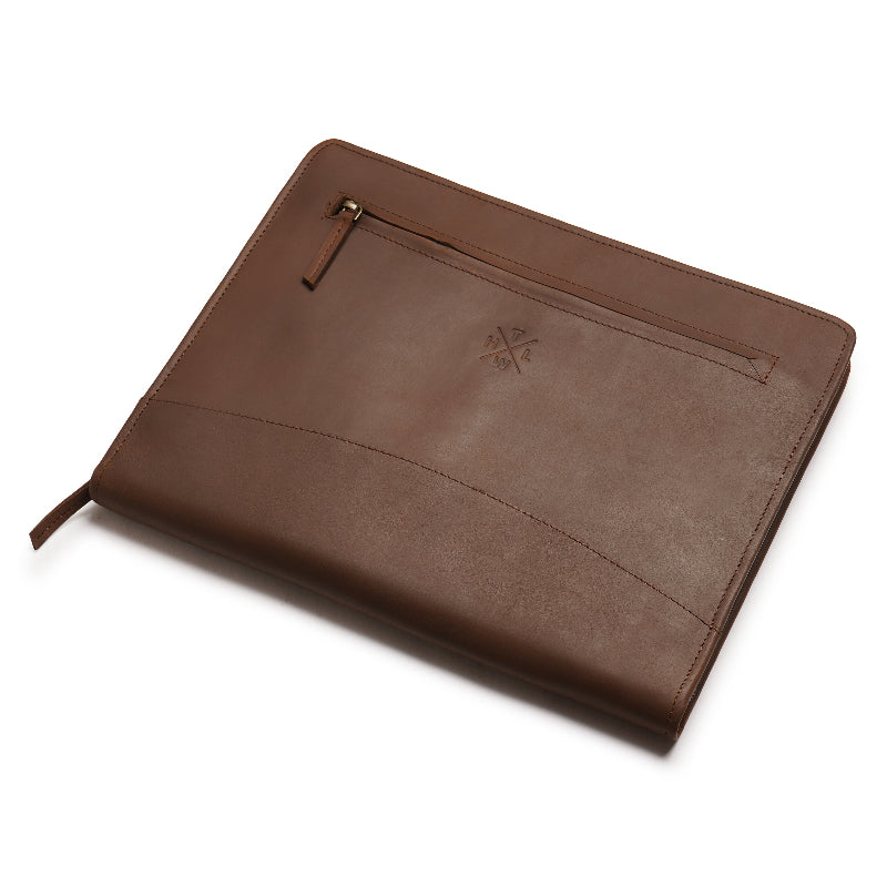 leather file on table 